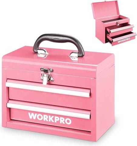 Tool box with drawers WORKPRO Portable Mini Tool Box 2 Drawers