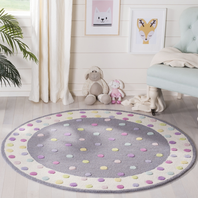 Safavieh Kids Collection SFK101F Handmade Grey/Multi Rug Gray