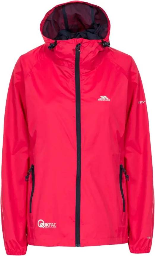 Trespass Womens Qikpac Waterproof Packaway Jacket - Raspberry