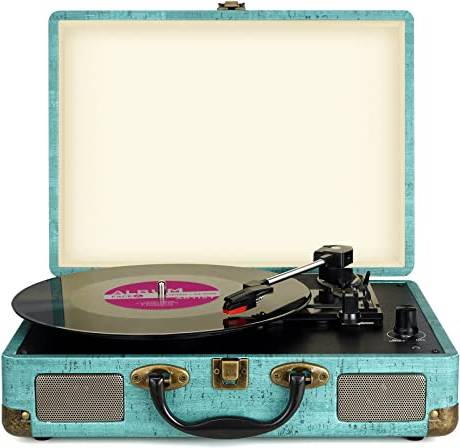 Mersoco 3-Speed Portable Bluetooth Turntable