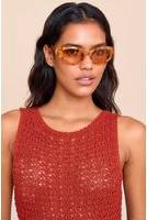 PrettyLittleThing Tortoiseshell Rounded Cat Eye Sunglasses