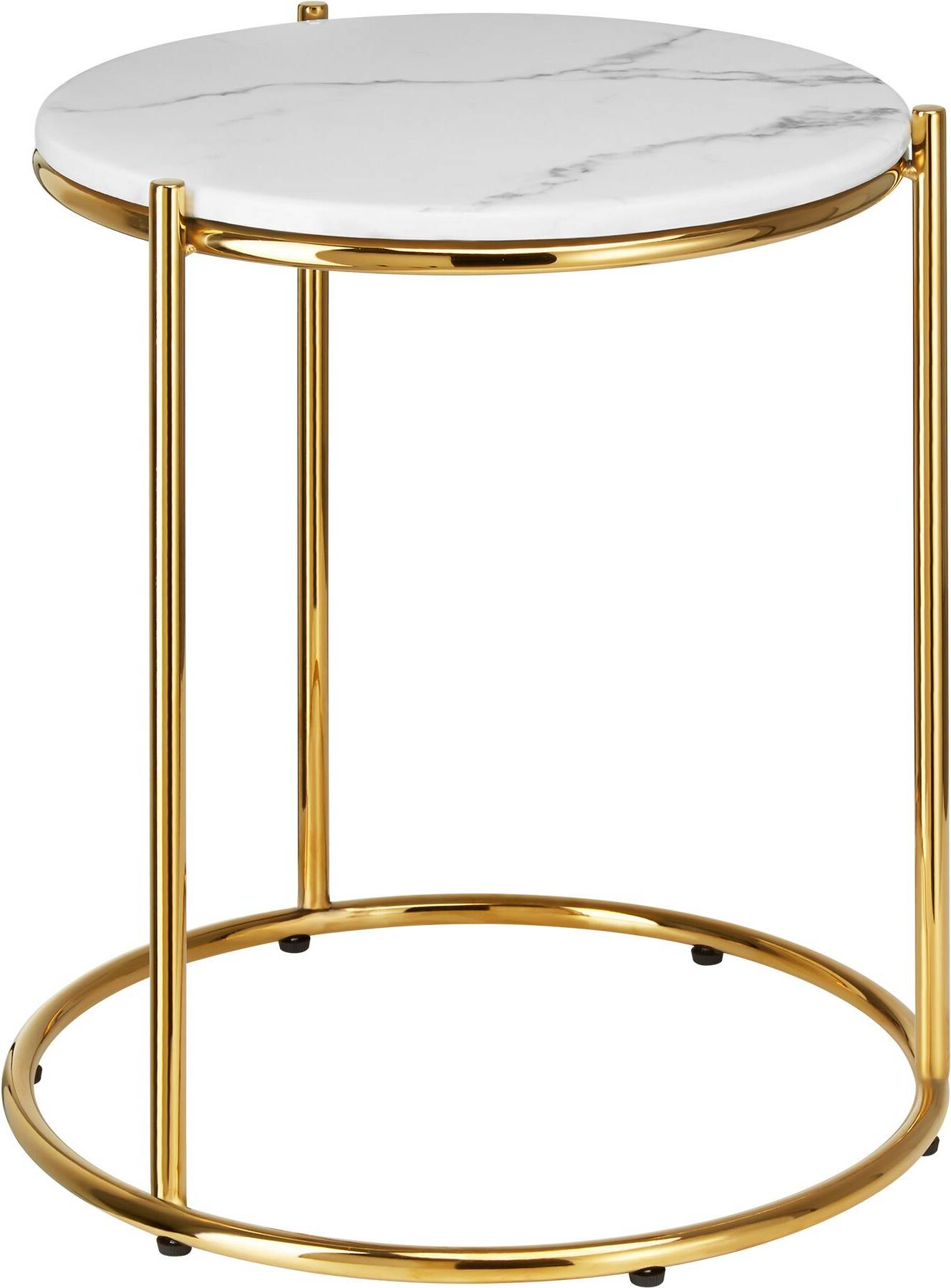 tectake Side Ellsa Marble Top Steel Frame Small Table