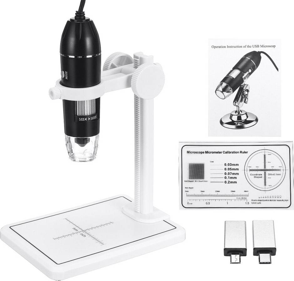 Greenzech 1600X 8LED 2MP USB Digital Microscope