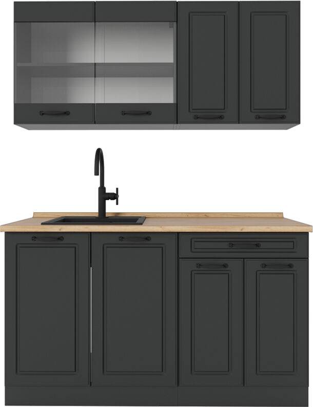 Vicco R-Line Singleküche Landhaus Anthrazit