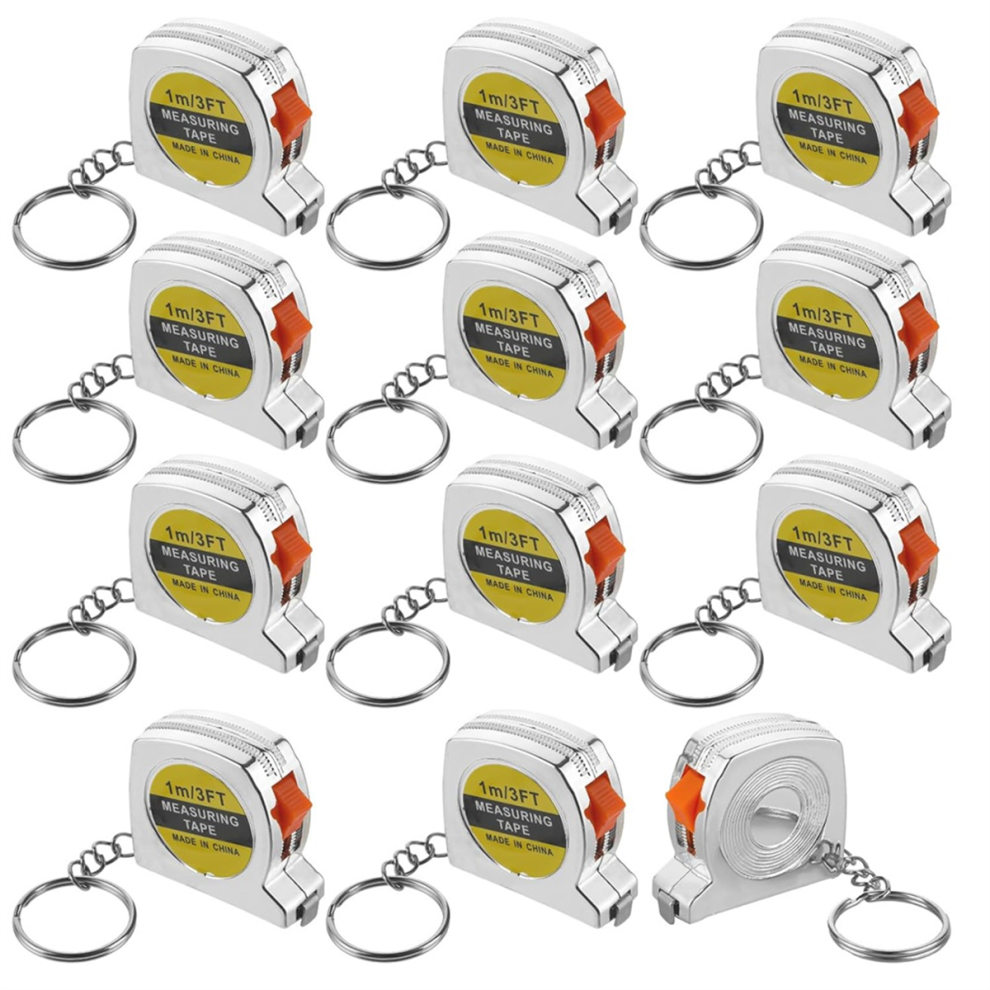 Melitt 12 Pcs 1.5 Inch Mini Keychain Measure Measurement Tape