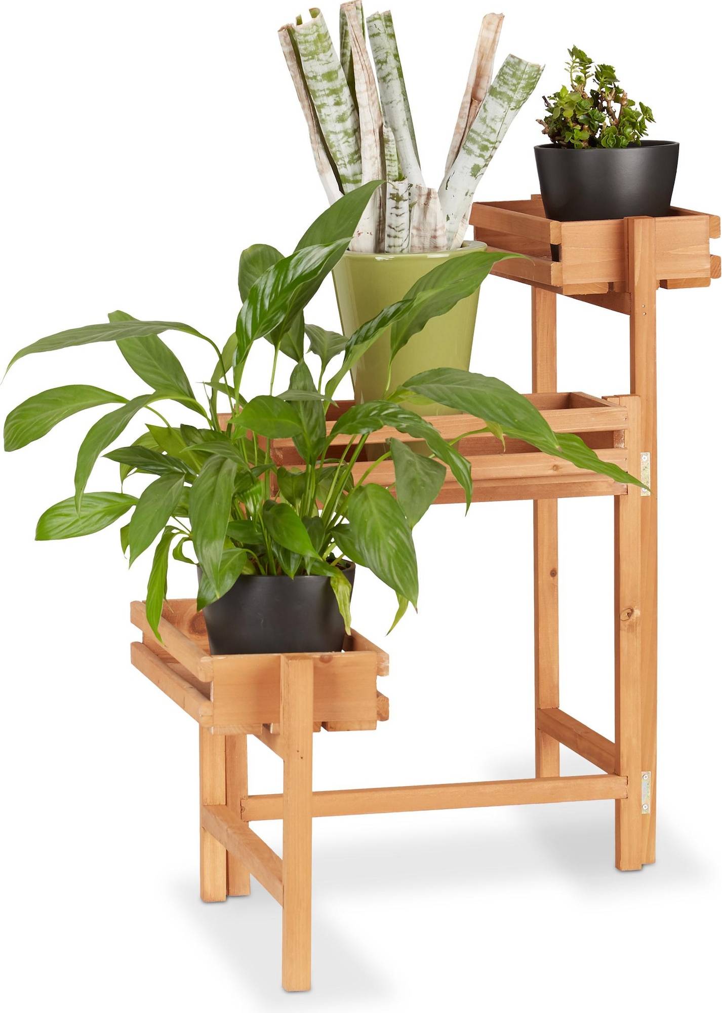 Relaxdays Flower Staircase 3-Tier Ladder Rack 57 cm