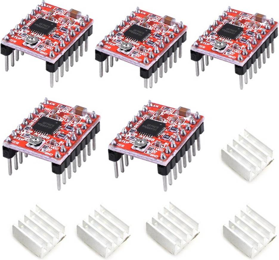Torribaly 5Pcs A4988 Stepstick Stepper Motor Driver Module
