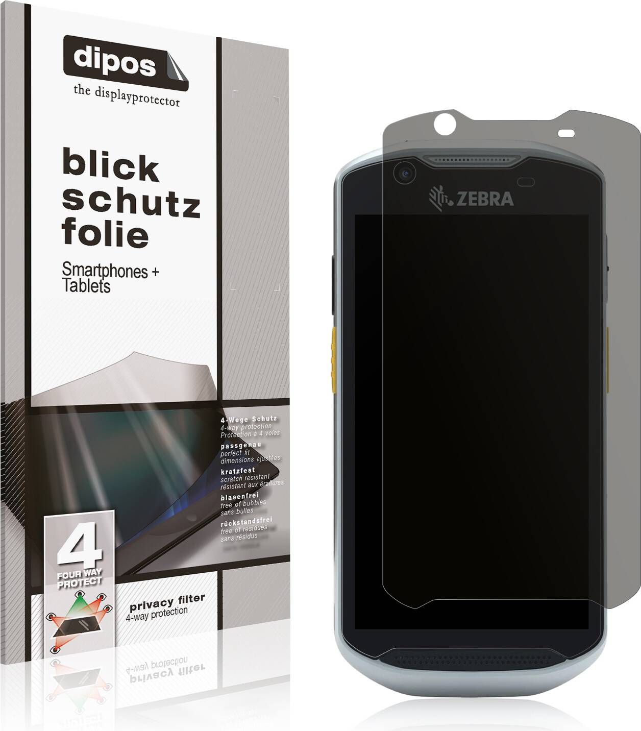 Dipos Zebra TC52X-HC Privacy Filter Screen Protector