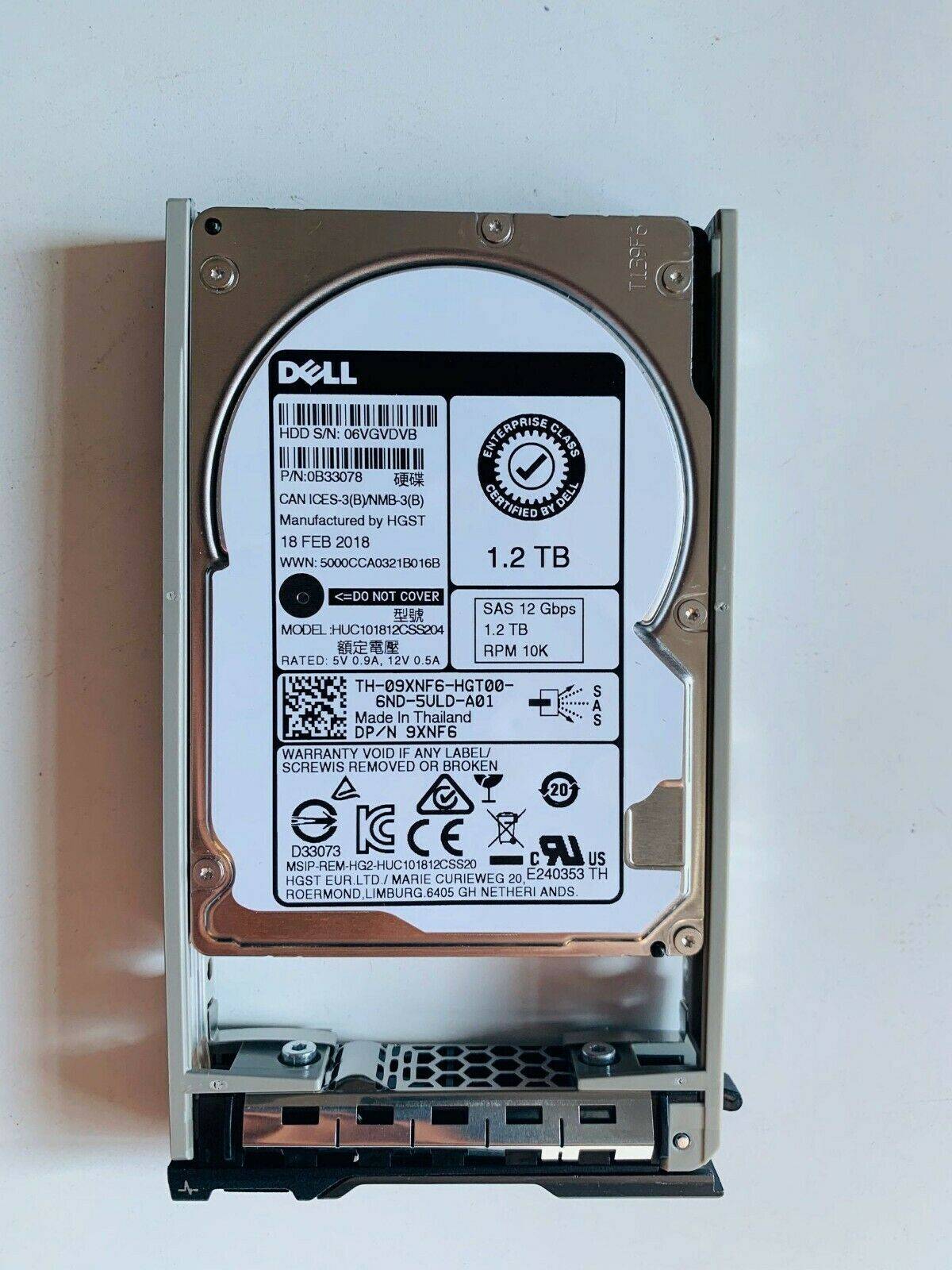 Dell 1.2TB 10K 12G 2.5 SAS HDD R710 R730 R630 R520 R620 R720 R820 R910 T710 R81