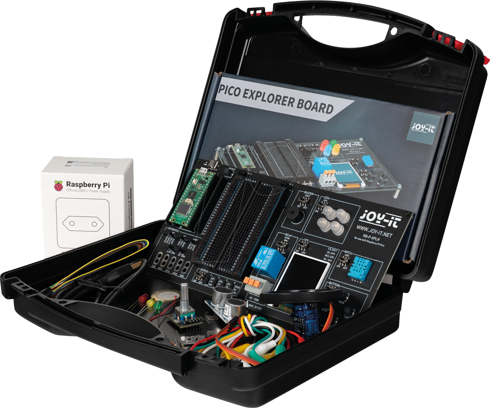Joy-it Raspberry Pi Pico Explorer Set met opbergkoffer en LEDs