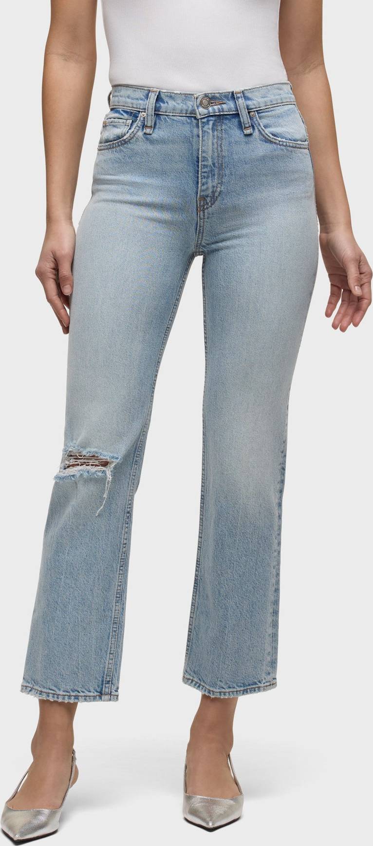 Remi High Rise Straight Ankle Jeans - Blue