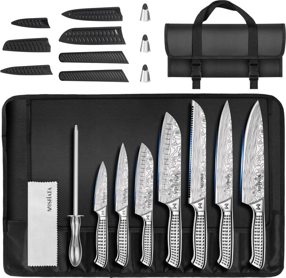 Mosfiata 12PCS Portable Sharp Kitchen Knife Set