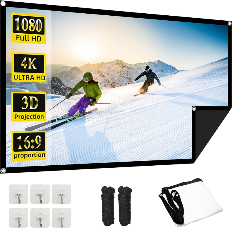 Projector 4k Proxxi 60 Inch 4K Portable Projector Screen