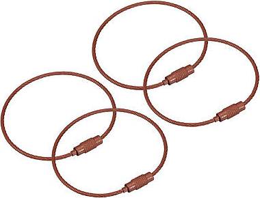 Uxcell Cable Key Rings 6-Inch Wire Keychain Twist Loops - Coffee