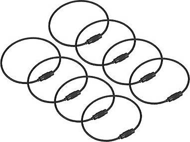 Uxcell Cable Key Rings 6-Inch Wire Keychain Twist Loops - Black