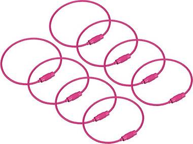Uxcell Cable Key Rings 6-Inch Wire Keychain Twist Loops - Rose Red