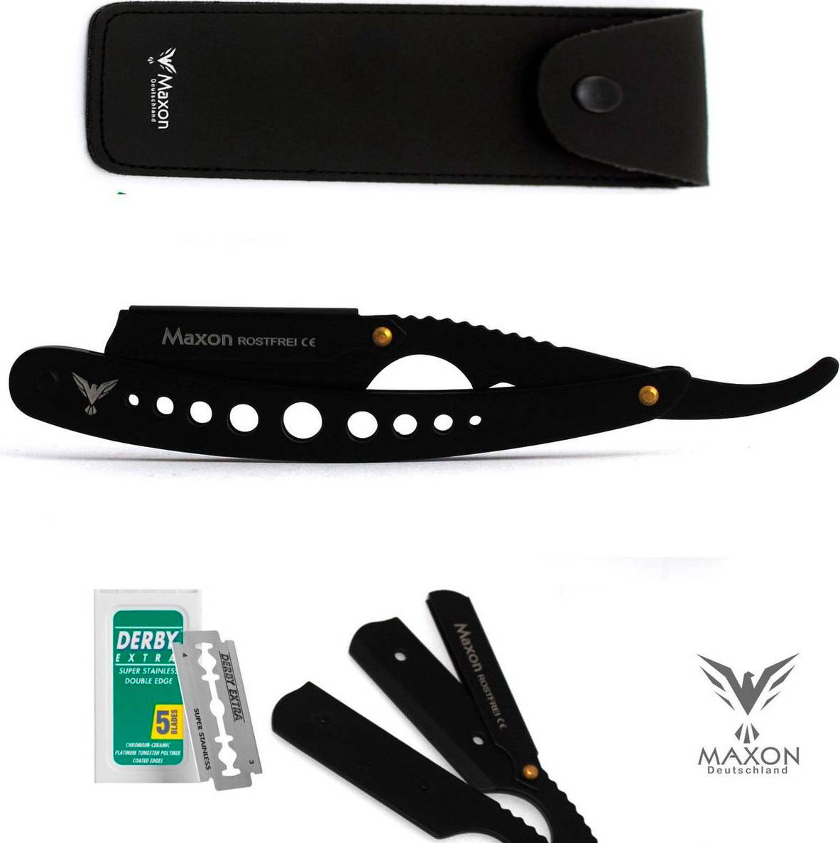 Maxon Maxon Black Razor Derby Rakblad Rakhyvelfodral