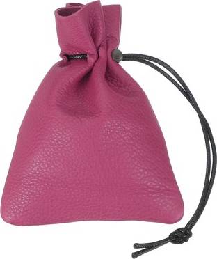 Uxcell Drawstring Leather Coin Purse Change - Rose Red
