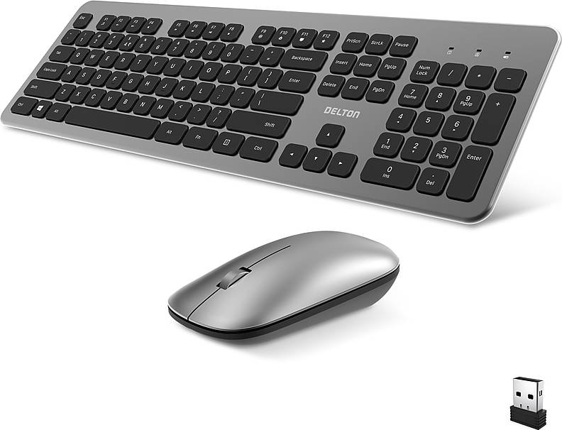 Keyboard and mouse set Delton K100 Wireless Slim Computer Keyboard Mouse Set
