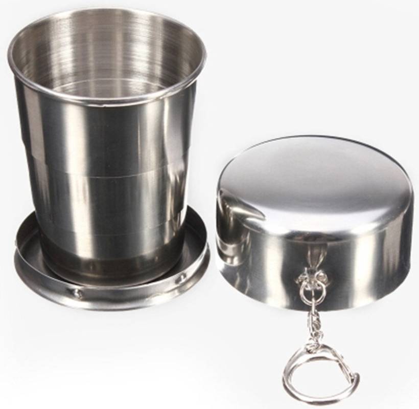 2PC Stainless Steel Retractable Outdoor Cup