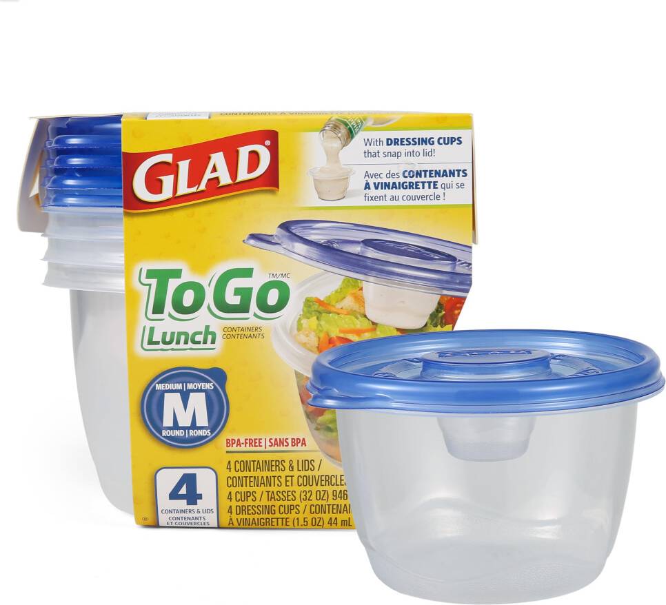 Contento GladWare To Go Lunch Storage Containers Set Food Container 4pcs