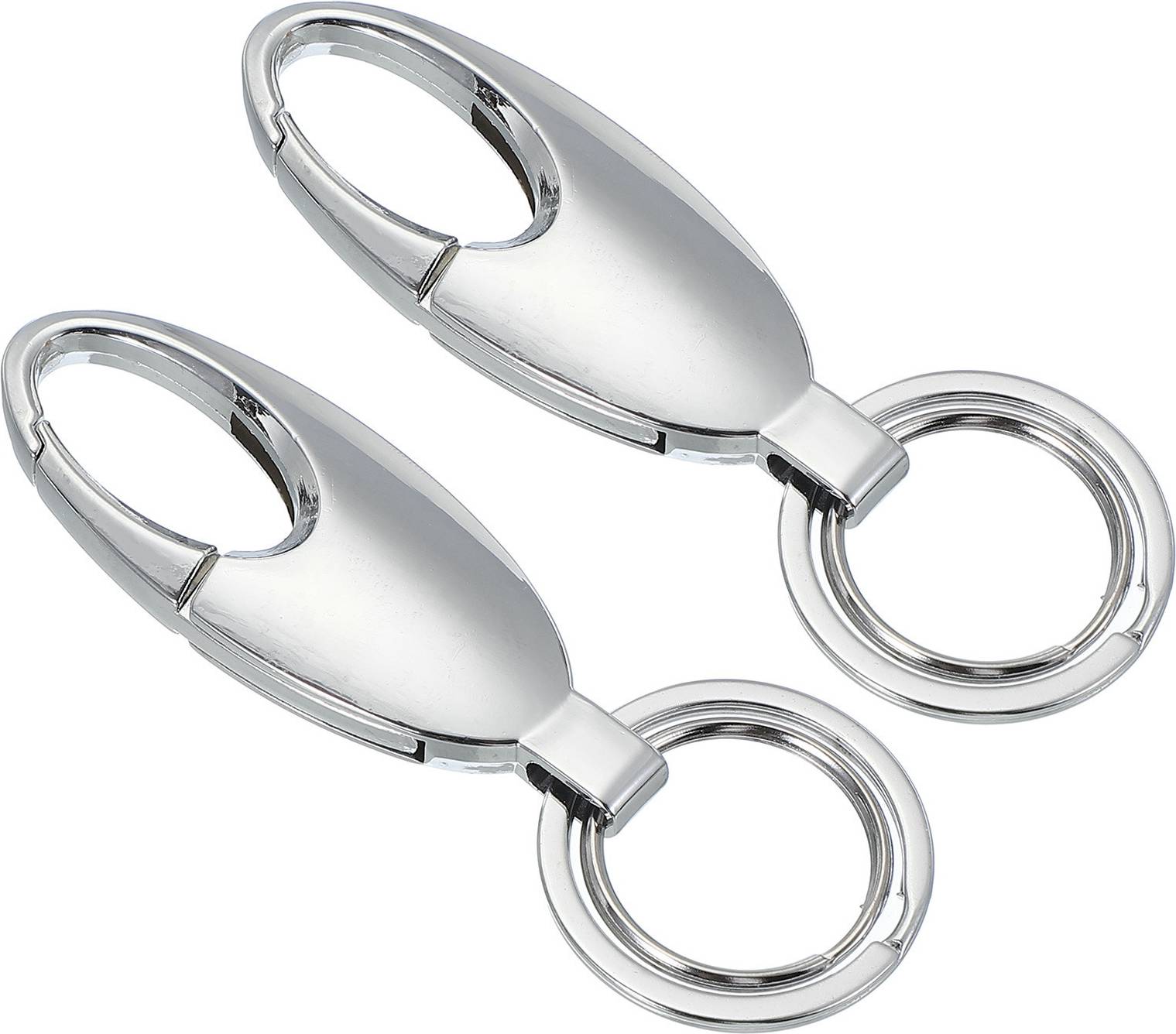 Uxcell Car Key Chain Metal Keys Holder With 2 Rings - Silver