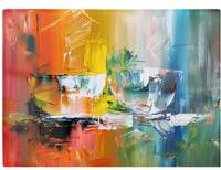 Warren Reed Impressionist's Palette Colorful Abstraction Multi Chopping Board