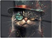 Warren Reed Cat With Glasses Splashart Multi One Size Chopping Board