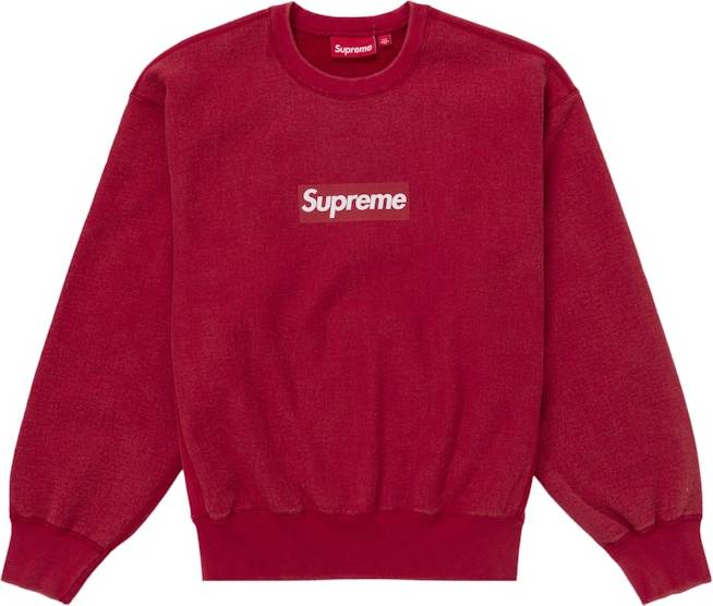 Washed Box Logo Crewneck - Red