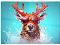 Warren Reed Rudolph With Antlers Multi One Size Chopping Board