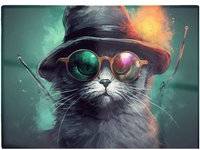 Warren Reed Fiery Cat In A Hat Multi One Size Chopping Board