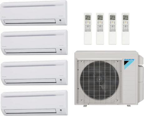 Split system air conditioner Daikin 36000 BTU 17.7 Seer2 R-36 4-Zone Ductless Mini Split System