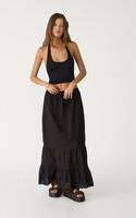 Stradivarius Racer Neck Top - Black