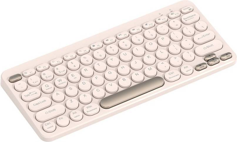Compact Round Key Wireless Keyboard Beige