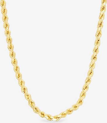 Solid gold chain 14K Gold Over Silver Solid Rope Chain Necklace - No Color