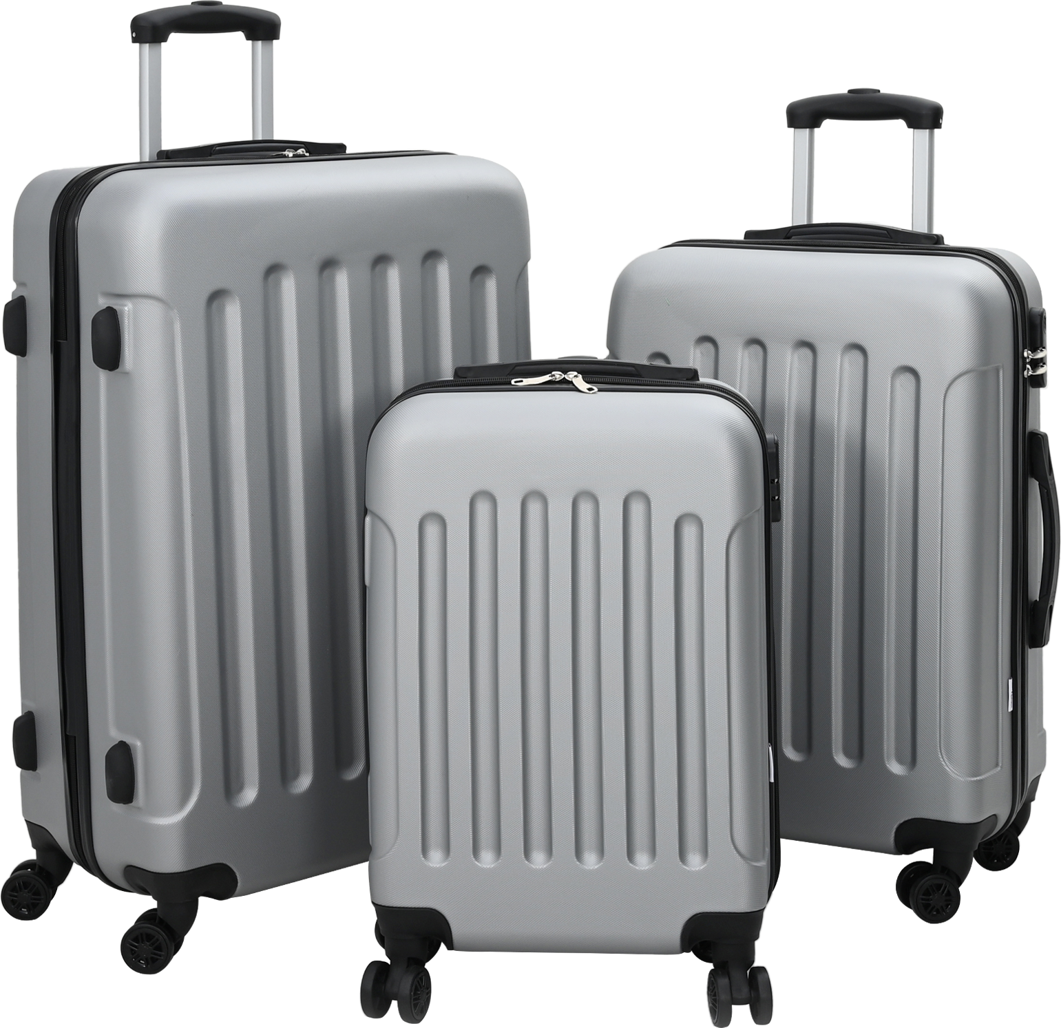 vidaXL Suitcase Set 3 pcs Hard Shell Silver