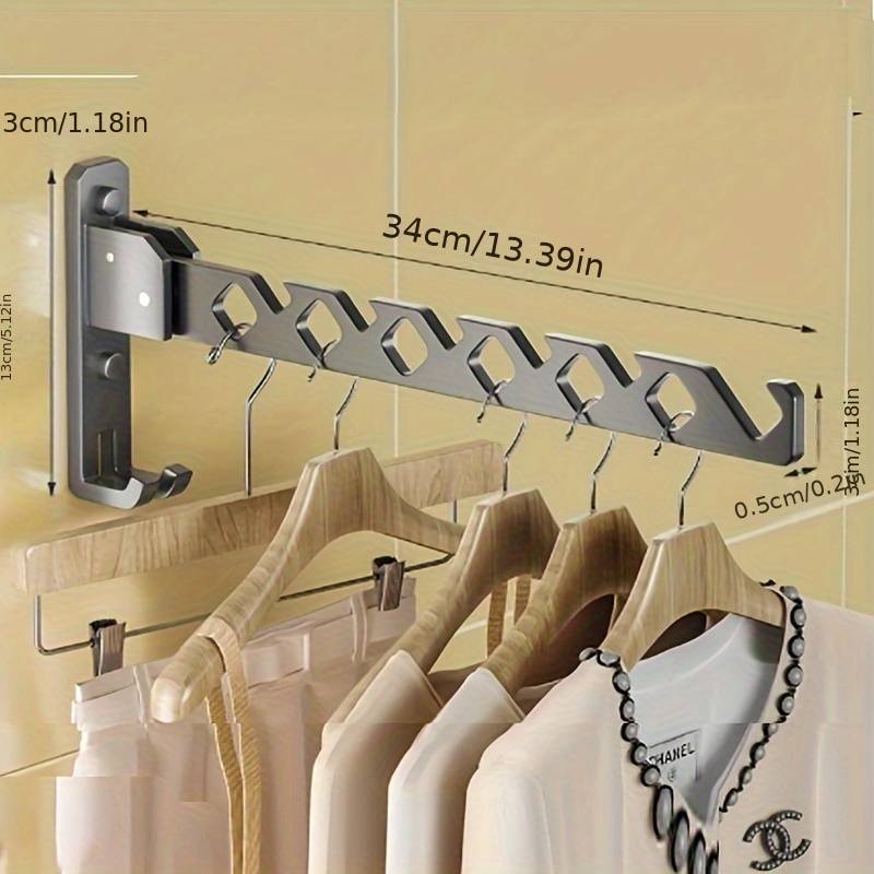 Temu Wall-Mounted Adjustable Angle Clothes Drying Rack