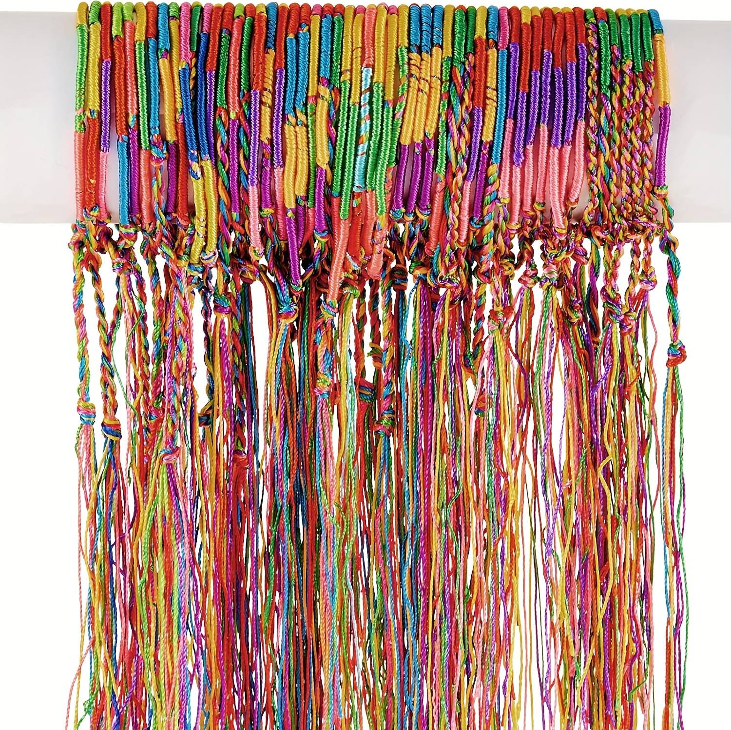Temu Friendship Bracelets Multicolor Nylon Thread Rope - No Feathers