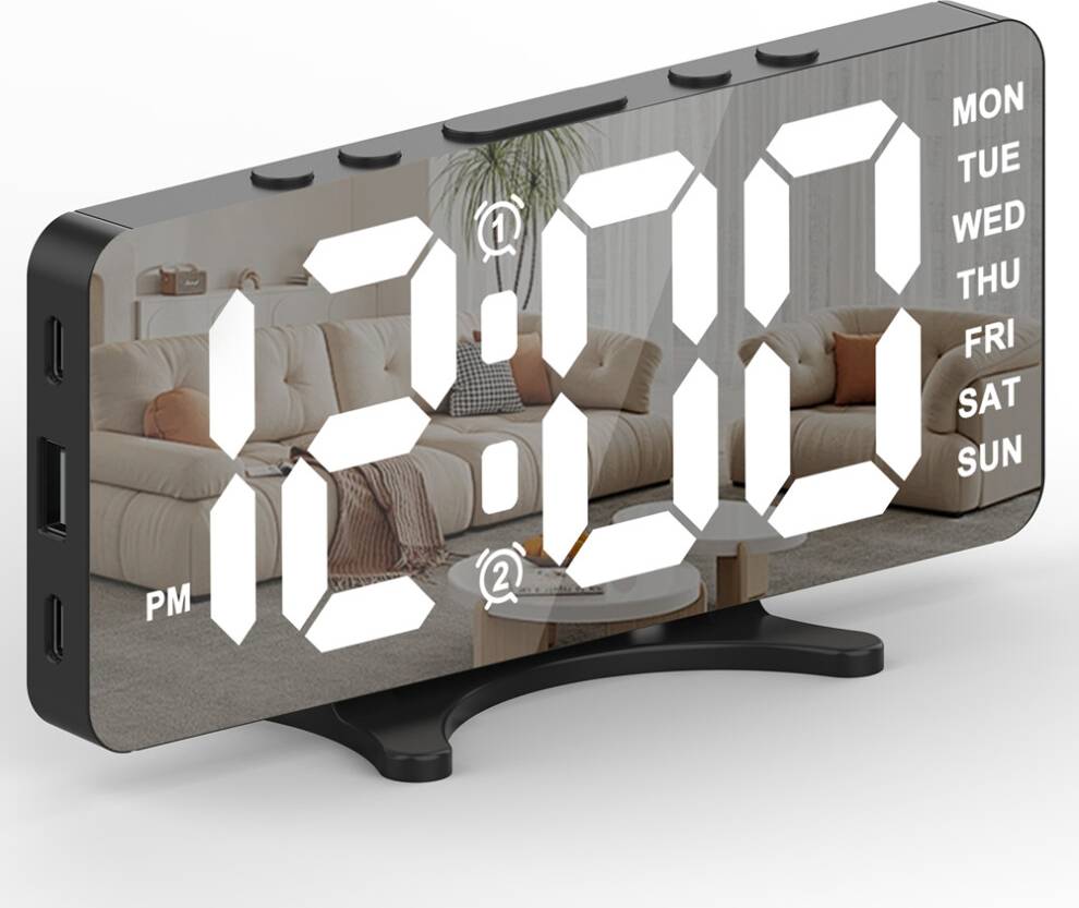 Typecat Digital Alarm Desk Clock Large Display