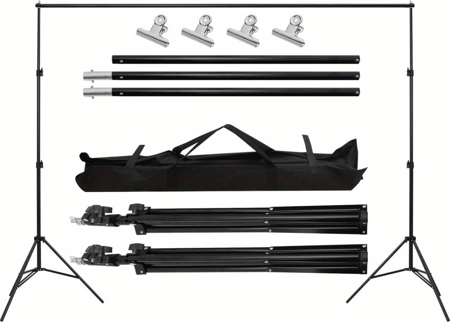 Adjustable Backdrop Stand Kit With Carrying Bag