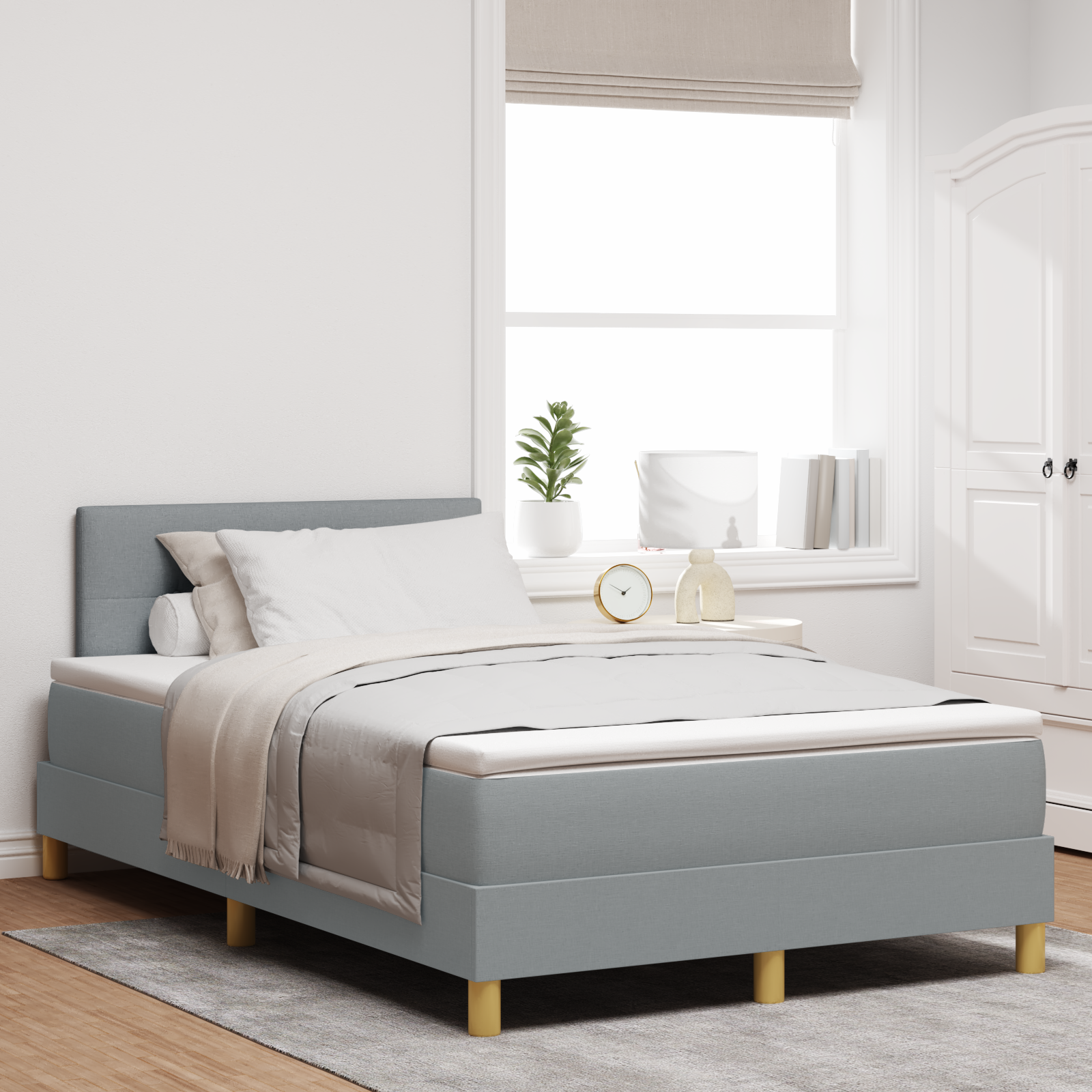 Seng 120 x 200 boksmadras vidaXL Box Spring Seng Madras LED 120x200 cm Rammeseng