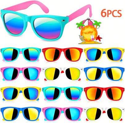 Shein 6pcs Rivet Colorblock Frame Glasses