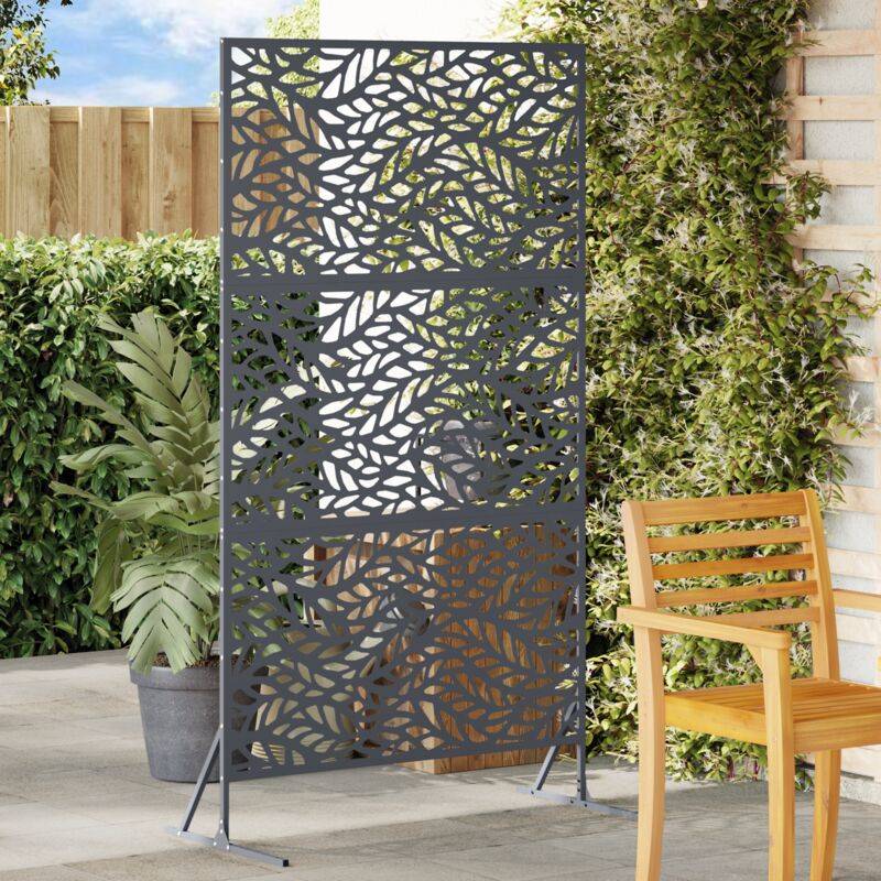vidaXL Metal Fence Panel Anthracite Large Pattern