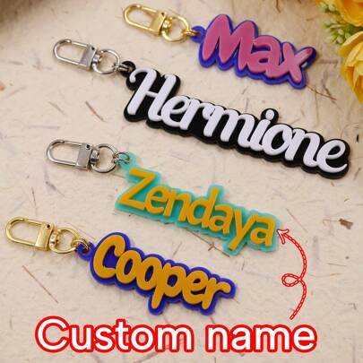 Shein Personalized Customizable Letter Keychains - Gold Silve