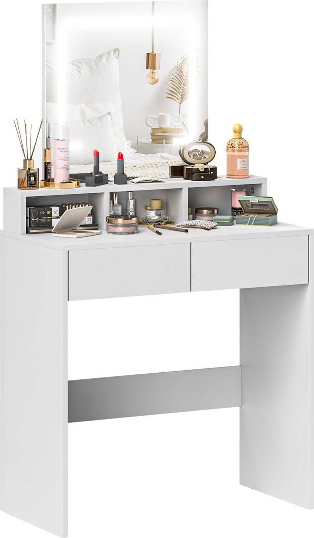 Homcom With Mirror White