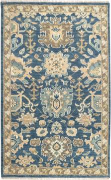 Dash and Albert Rugs Navy Beige Rectangle 6' x 9' Area Rug Blue