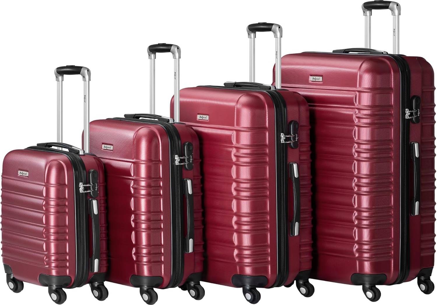 Hard Shell Suitcase 4 delar - Red