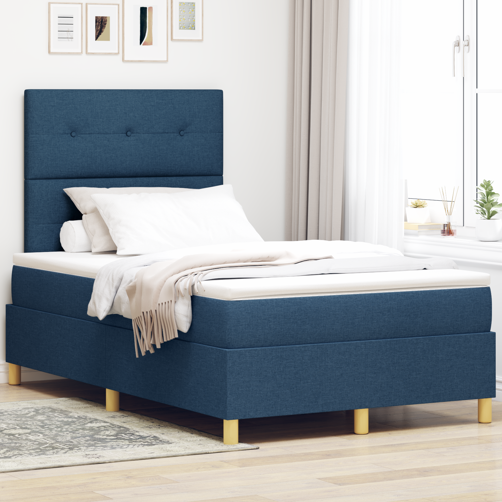 Seng 120 x 200 boksmadras vidaXL Box Spring Seng Madras LED 120x200 cm Rammeseng
