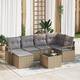 vidaXL 7-Delt Have Sofa Sæt Med Puder Sort Poly Rattan Modulsofa