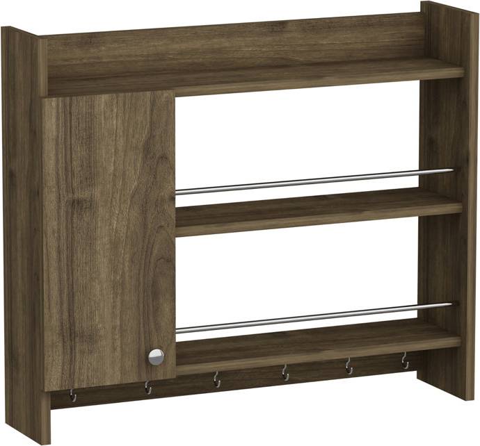 Ebern Designs Wall Mounted Required Spice Rack Brown